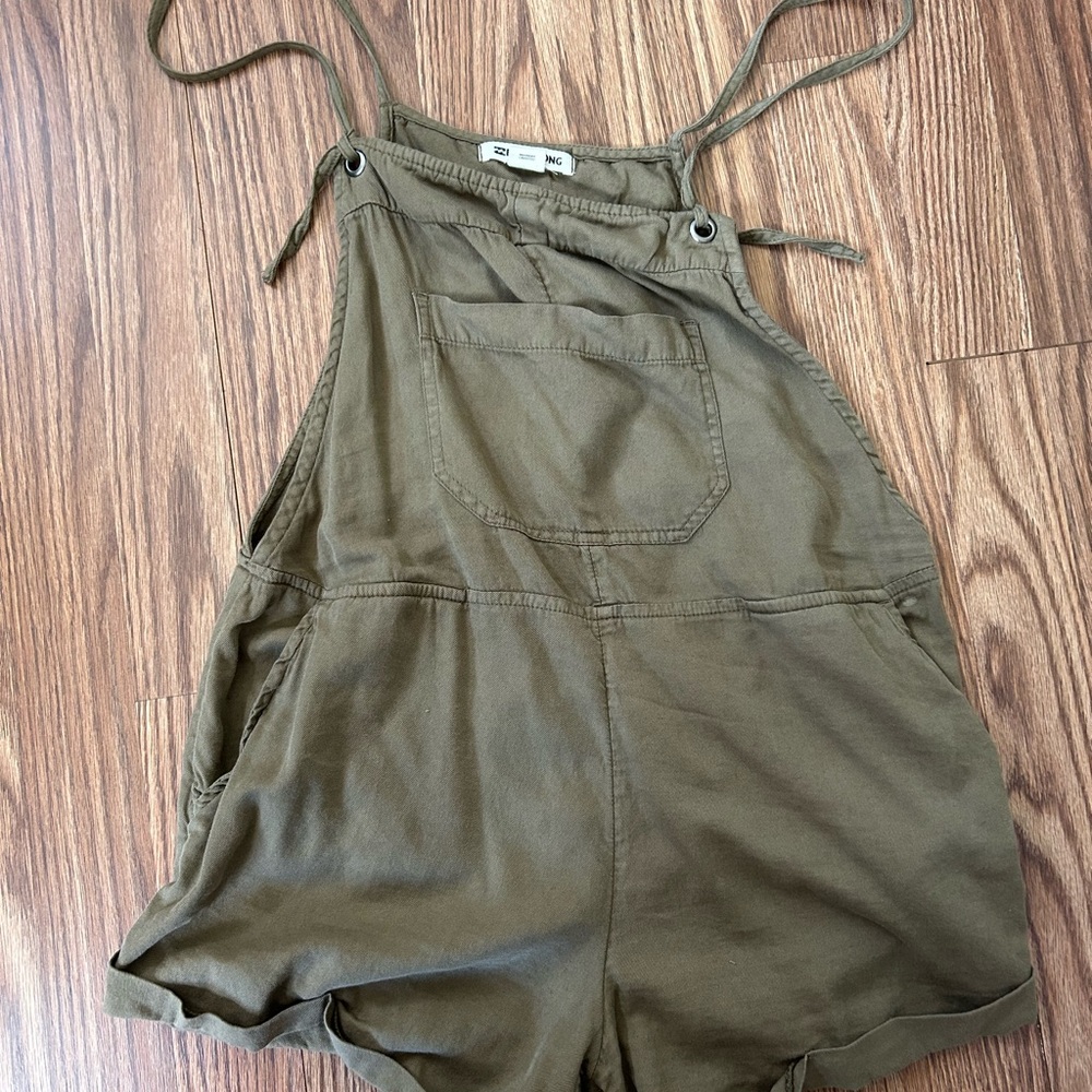 Olive Green Overalls with Front Pocket